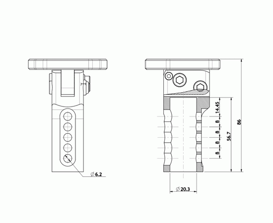 Bild 3 - adjustable hub for steering wheel BOSS  long type  colour: black