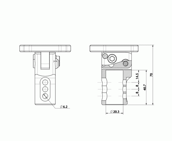 Bild 3 - adjustable hub for steering wheel BOSS  short type  colour: black anodized