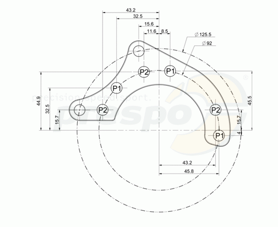 Bild 2 - adapter plate rear RR/MA20 brake caliper  MINI