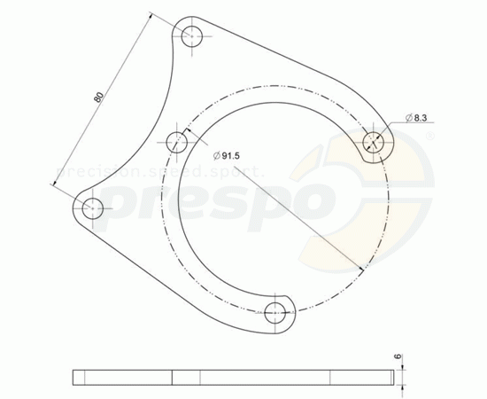 Bild 2 - adapter plate rear RR/MA20 brake caliper 3F 91,5mm