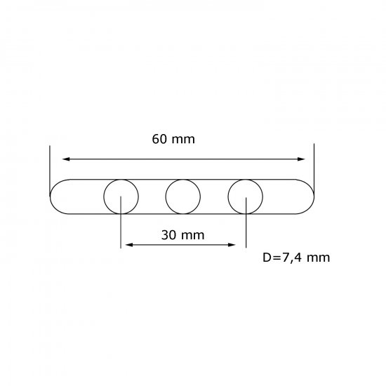 Bild 4 - key with 3 pegs  wheel-base: 30mm  H. 3,5mm   -pegs 7,4mm