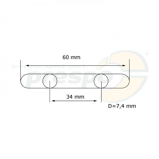 Bild 3 - key with 2 pegs  wheel-base: 34mm  H. 3,0mm   -pegs 7,4mm