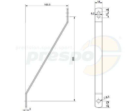 Bild 2 - double higher support for front panel HQ  length: 240mm
