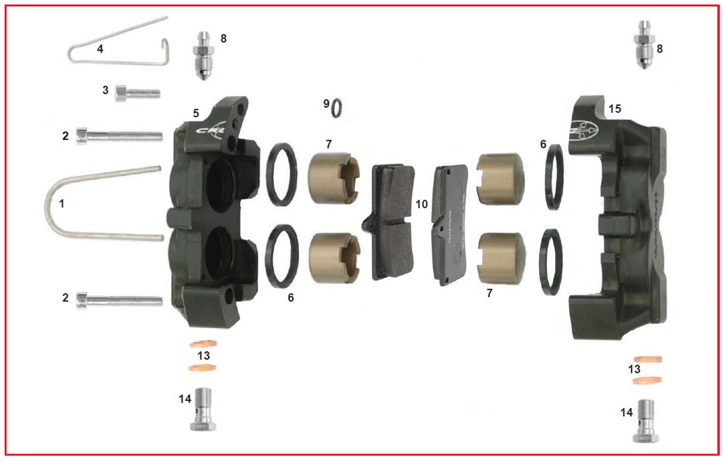 CRG VEN 04 rear brake caliper Prespo stands for Karting