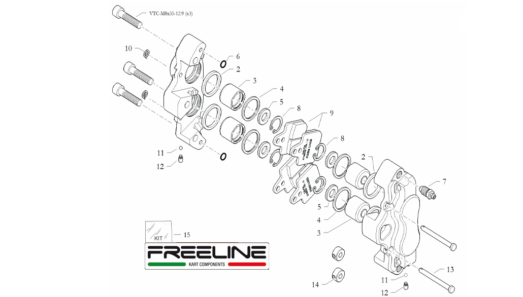 brake systems brake systems FREE-LINE,brake caliper FREE-LINE RR125 rear
