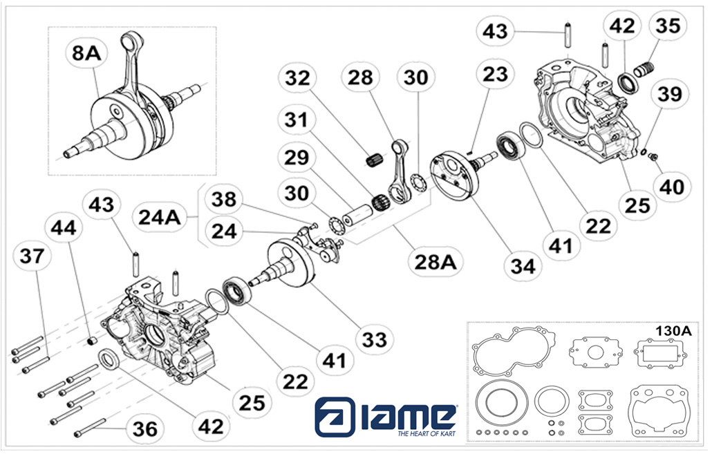 engines IAME spare parts IAME S125,crank case IAME S125