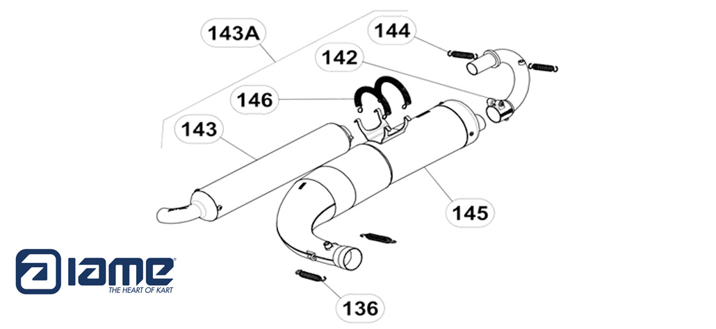 engines IAME spare parts IAME S125,exhaust IAME S125