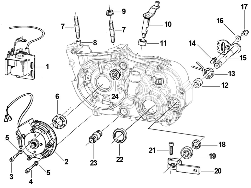 engines TM spare parts KZ 10B,crank case II KZ 10B