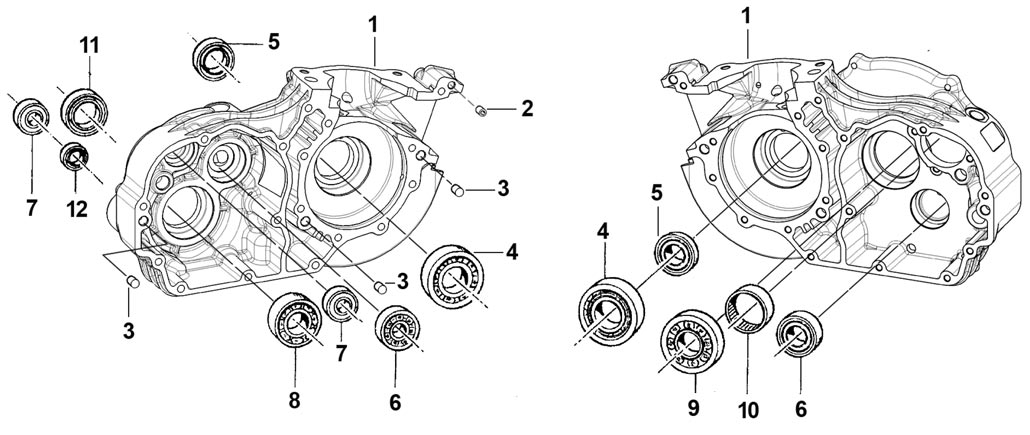 engines TM spare parts KZ 10B,crank case I KZ 10B