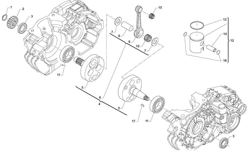 engines TM spare parts KZ R2,crankshaft KZ R2