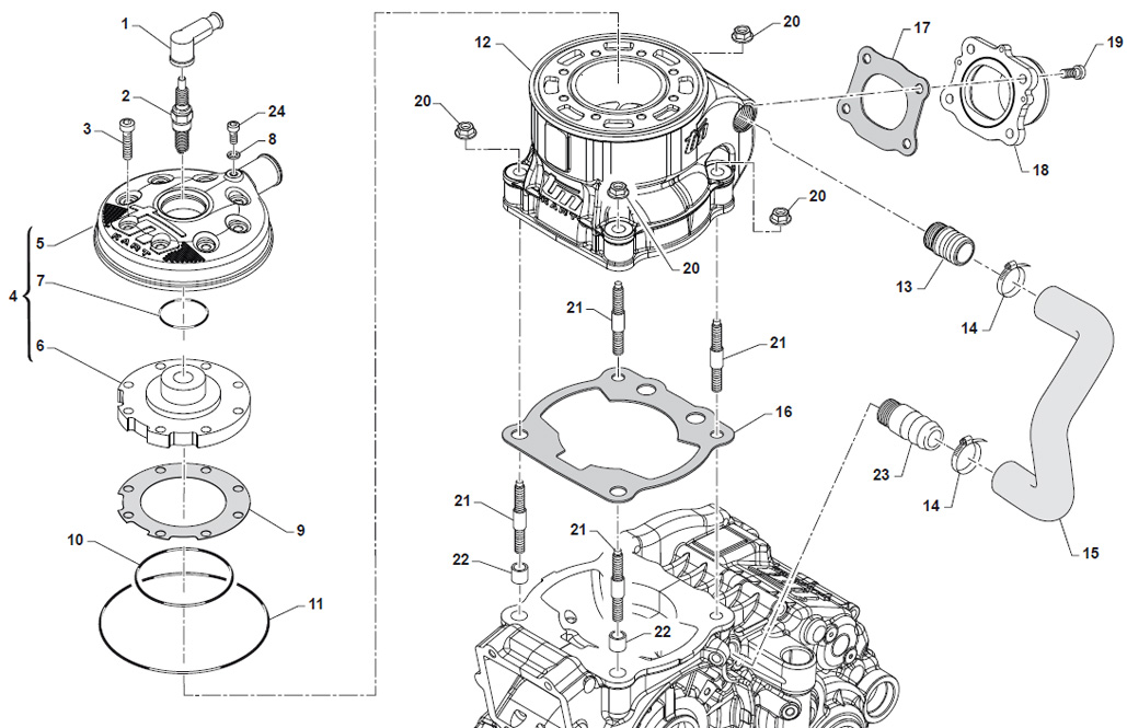 engines TM spare parts KZ R2,cylinder KZ R2