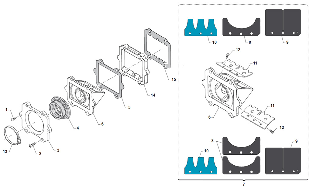 engines TM spare parts KZ R2,reed valve box KZ R2