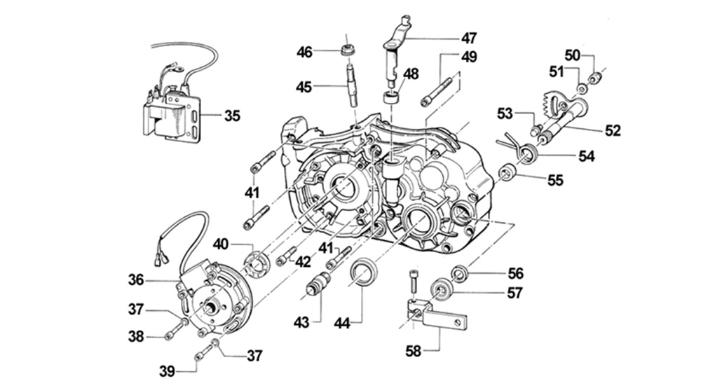 engines TM spare parts K 9C,crankcase II K 9C