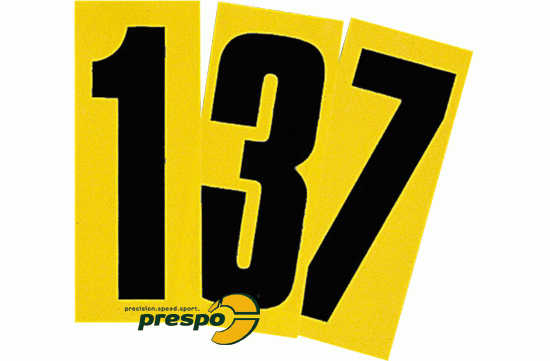 Bild 1 - black adhesive number (yellow background)