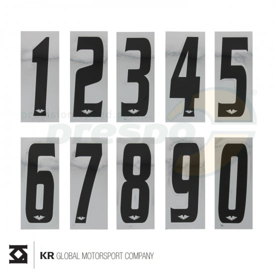 Bild 1 - adhesive number ''KR''  black/ silver ground
