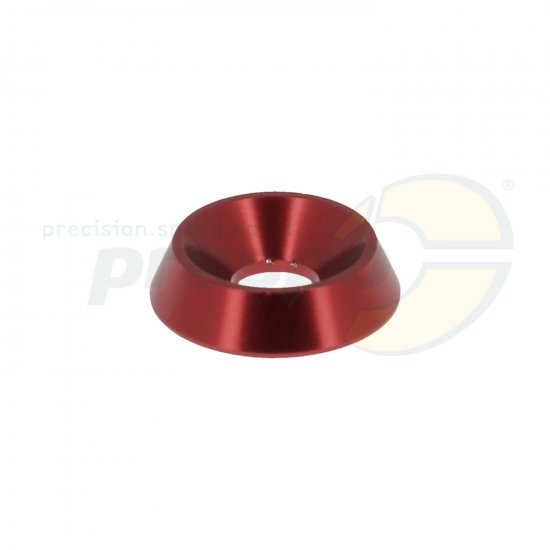 Bild 1 - aluminium countersunk washer for screws M6   18x6mm  colour: red anodized