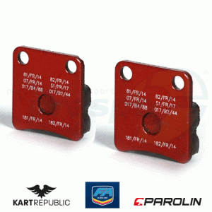 set of brake pads  KR/FA-KART   type: KZ front, Mini     model: red