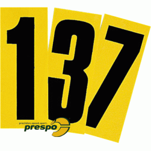 black adhesive number (yellow background)